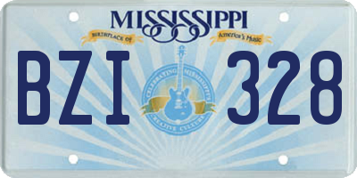 MS license plate BZI328