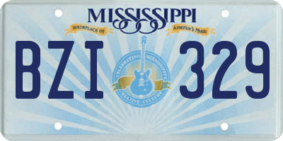 MS license plate BZI329