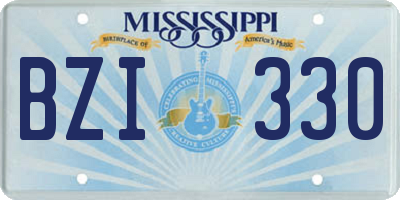 MS license plate BZI330