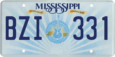 MS license plate BZI331