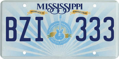 MS license plate BZI333