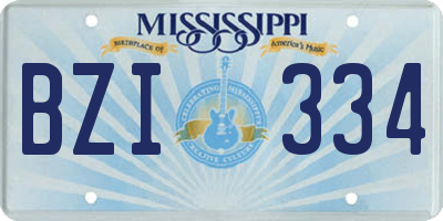 MS license plate BZI334