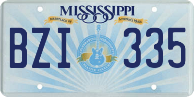 MS license plate BZI335