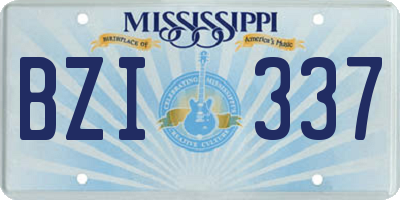 MS license plate BZI337