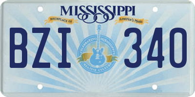 MS license plate BZI340