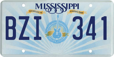 MS license plate BZI341
