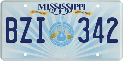 MS license plate BZI342