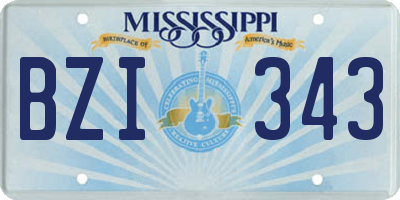 MS license plate BZI343