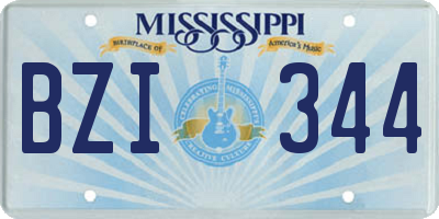 MS license plate BZI344