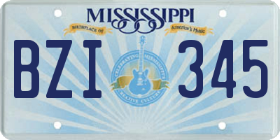 MS license plate BZI345
