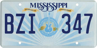 MS license plate BZI347