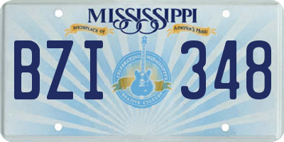 MS license plate BZI348