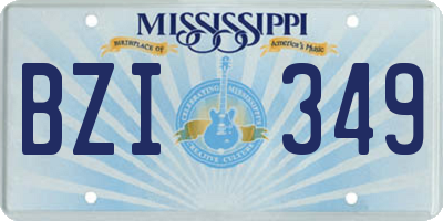 MS license plate BZI349