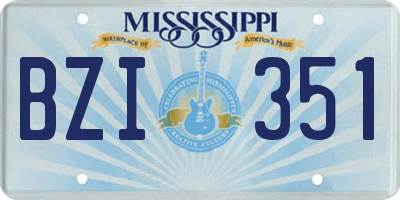 MS license plate BZI351