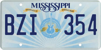 MS license plate BZI354