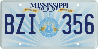 MS license plate BZI356