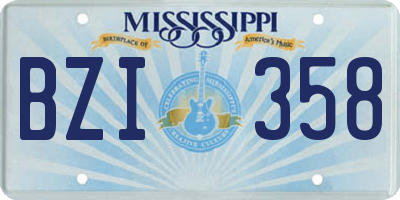 MS license plate BZI358