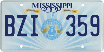 MS license plate BZI359