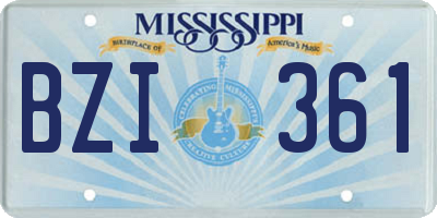 MS license plate BZI361