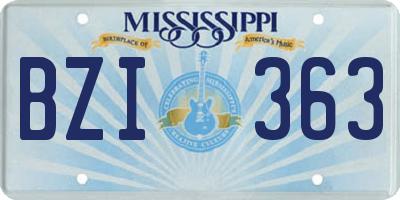 MS license plate BZI363