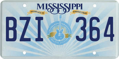 MS license plate BZI364