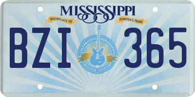 MS license plate BZI365