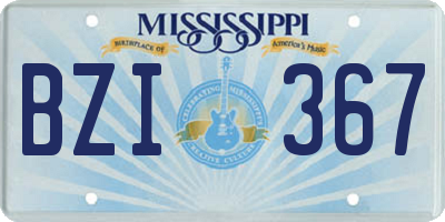 MS license plate BZI367