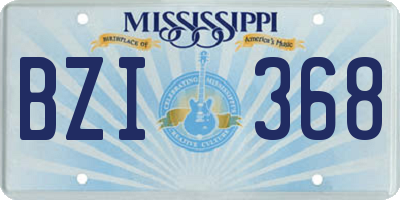 MS license plate BZI368
