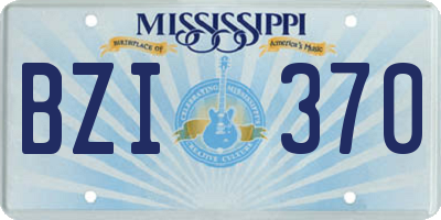MS license plate BZI370
