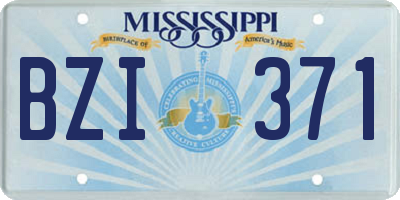 MS license plate BZI371