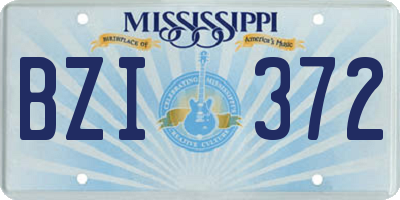 MS license plate BZI372