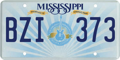 MS license plate BZI373