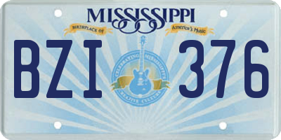 MS license plate BZI376