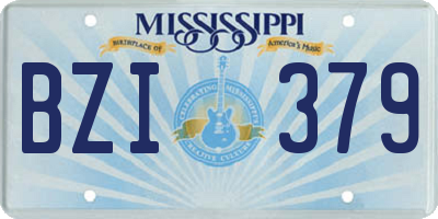 MS license plate BZI379