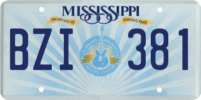 MS license plate BZI381