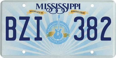 MS license plate BZI382