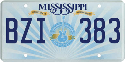 MS license plate BZI383