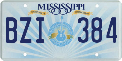 MS license plate BZI384