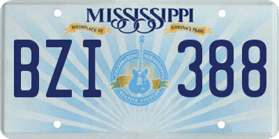 MS license plate BZI388