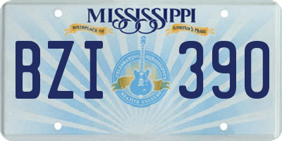 MS license plate BZI390