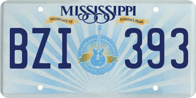 MS license plate BZI393