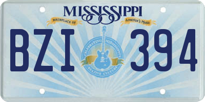MS license plate BZI394