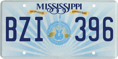 MS license plate BZI396