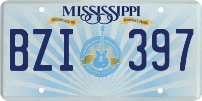 MS license plate BZI397
