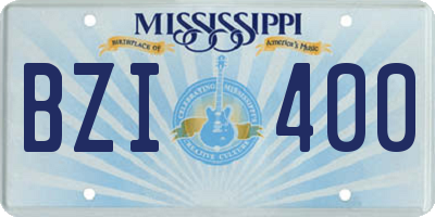 MS license plate BZI400