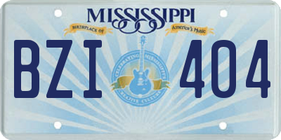 MS license plate BZI404