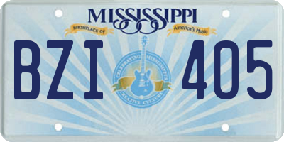 MS license plate BZI405