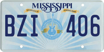 MS license plate BZI406