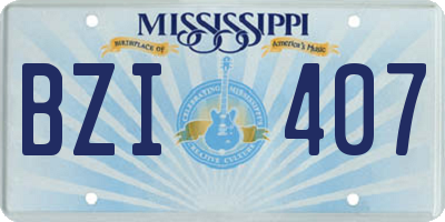 MS license plate BZI407