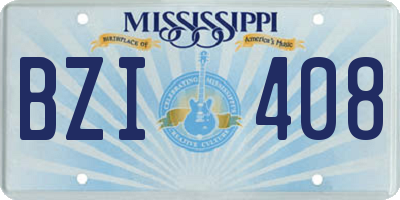 MS license plate BZI408